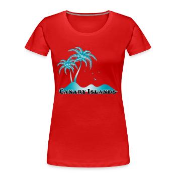 Canary Islands with palm - Women's Premium Organic T-Shirt - red - Front - Mia (176cm)