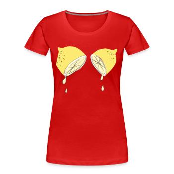 Wenn das Leben dir Zitronen gibt... - Frauen Premium Bio T-Shirt - Rot - Vorne - Mia (176cm)