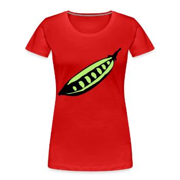 Peas - Women's Premium Organic T-Shirt - red - Front - Mia (176cm)