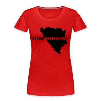 Bosnie-Herzégovine (ID: 002004) - T-shirt bio Premium Femme - rouge - Devant - Mia (176cm)
