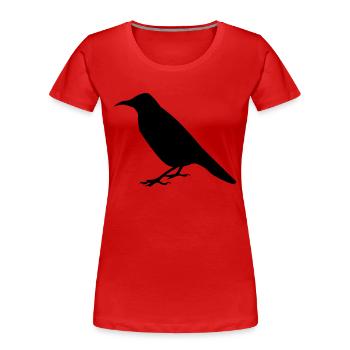 corbeau crow - T-shirt bio Premium Femme - rouge - Devant - Mia (176cm)