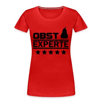 obst experte - Frauen Premium Bio T-Shirt - Rot - Vorne - Mia (176cm)