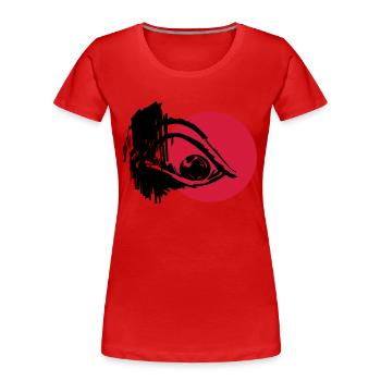Evil Eye - Art Design - Frauen Premium Bio T-Shirt - Rot - Vorne - Mia (176cm)