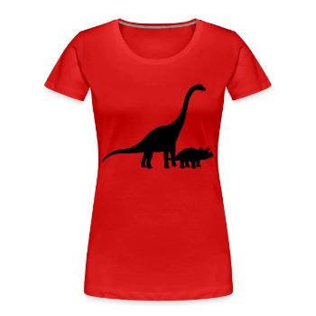 Diplodocus à long col grand grand tricératops coup - T-shirt bio Premium Femme - rouge - Devant - Mia (176cm)