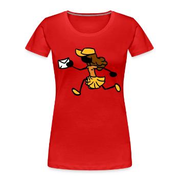 Postman Postwoman Courier - Women's Premium Organic T-Shirt - red - Front - Mia (176cm)