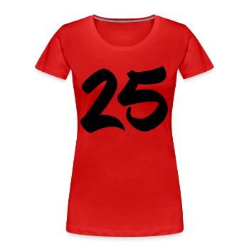 25 - Women's Premium Organic T-Shirt - red - Front - Mia (176cm)