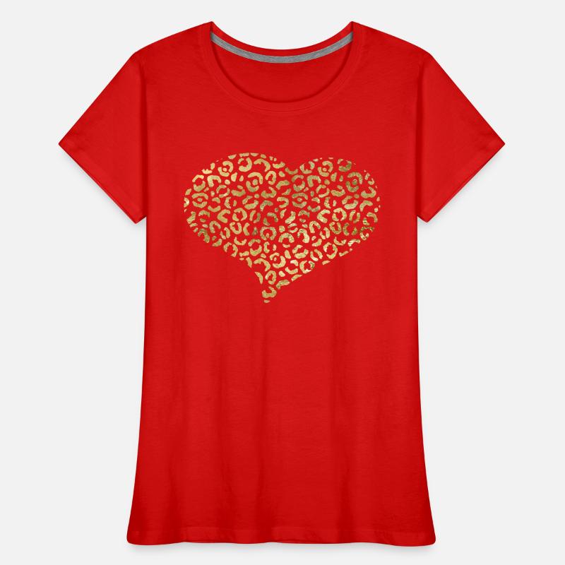 Heart leopard patterns Women's Premium Organic T-Shirt