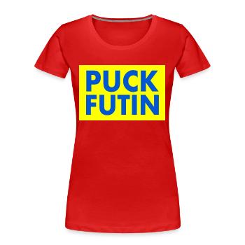 Fck ptn - Frauen Premium Bio T-Shirt - Rot - Vorne - Mia (176cm)
