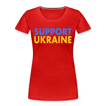 Support ukraine - Frauen Premium Bio T-Shirt - Rot - Vorne - Mia (176cm)