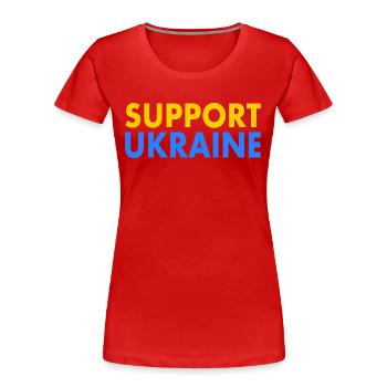 Support ukraine - Frauen Premium Bio T-Shirt - Rot - Vorne - Mia (176cm)