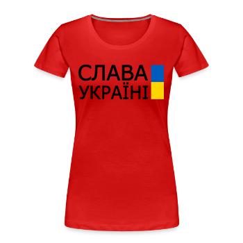 Slava ukraini - Frauen Premium Bio T-Shirt - Rot - Vorne - Mia (176cm)