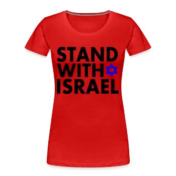 Israel - Frauen Premium Bio T-Shirt - Rot - Vorne - Mia (176cm)
