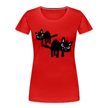Team lustige Katzen - Frauen Premium Bio T-Shirt - Rot - Vorne - Mia (176cm)