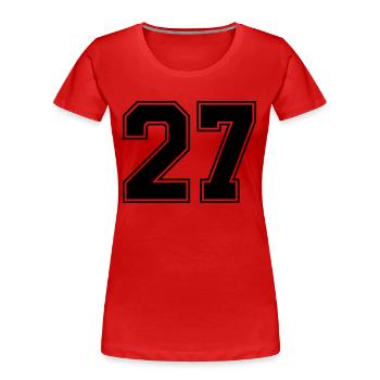 27 - Women's Premium Organic T-Shirt - red - Front - Mia (176cm)
