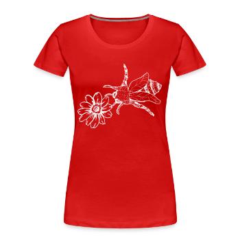 Guêpe Abeille Bourdon Apiculteur Nature Conservation Environnement Biologique - T-shirt bio Premium Femme - rouge - Devant - Mia (176cm)