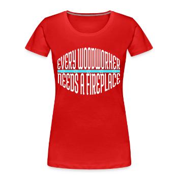 funny cool logging lumberjackwoodworking gift idea - Women's Premium Organic T-Shirt - red - Front - Mia (176cm)