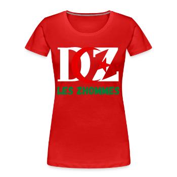 DZ Les Zhommes Algérie - T-shirt bio Premium Femme - rouge - Devant - Mia (176cm)