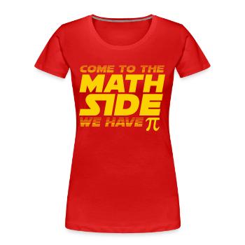 MATH SIDE - Women's Premium Organic T-Shirt - red - Front - Mia (176cm)