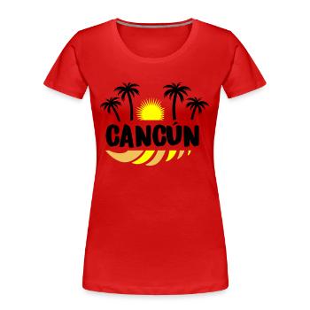 Cancun - T-shirt bio Premium Femme - rouge - Devant - Mia (176cm)