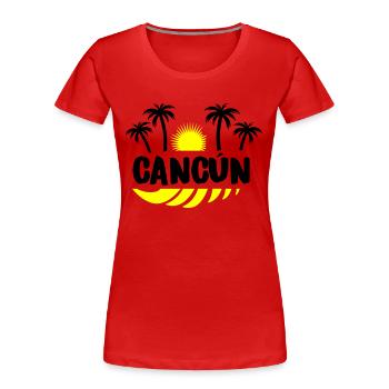Cancun - T-shirt bio Premium Femme - rouge - Devant - Mia (176cm)