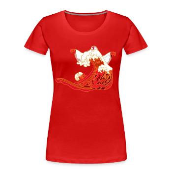 Halloween Gespenst - Frauen Premium Bio T-Shirt - Rot - Vorne - Mia (176cm)