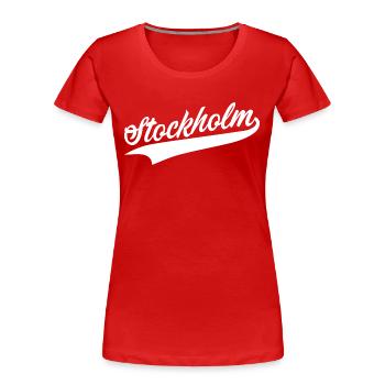Stockholm - Frauen Premium Bio T-Shirt - Rot - Vorne - Mia (176cm)