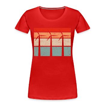 Wind turbine technician wind farm wind power - Women's Premium Organic T-Shirt - red - Front - Mia (176cm)