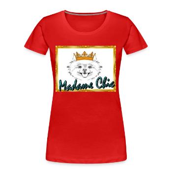 Madame Chic, T-shirt, pull, accessoires - T-shirt bio Premium Femme - rouge - Devant - Mia (176cm)