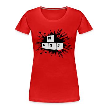 Tastatur Tasten Gamer WASD - Frauen Premium Bio T-Shirt - Rot - Vorne - Mia (176cm)