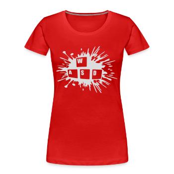 PC Computer WASD Tastatur - Frauen Premium Bio T-Shirt - Rot - Vorne - Mia (176cm)