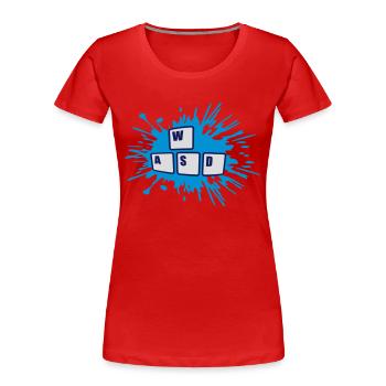 Gamer WASD Tastatur Tasten - Frauen Premium Bio T-Shirt - Rot - Vorne - Mia (176cm)
