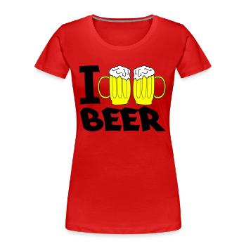 i love beer - Frauen Premium Bio T-Shirt - Rot - Vorne - Mia (176cm)