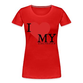 I love my girlfriend - Women's Premium Organic T-Shirt - red - Front - Mia (176cm)