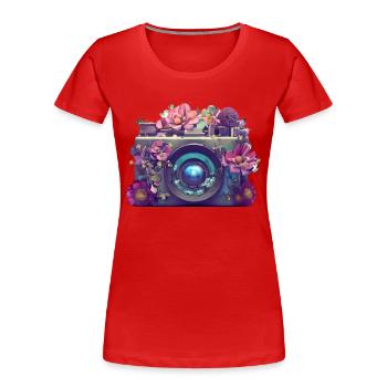 Photographe drôle Photographier Photographes Photographes - T-shirt bio Premium Femme - rouge - Devant - Mia (176cm)