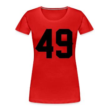 49 - Frauen Premium Bio T-Shirt - Rot - Vorne - Mia (176cm)