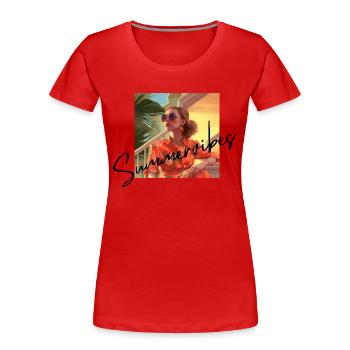 Summervibes - Frauen Premium Bio T-Shirt - Rot - Vorne - Mia (176cm)