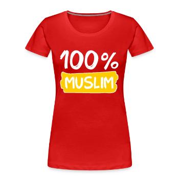 100% Muslim - Muslime - Islam - Frauen Premium Bio T-Shirt - Rot - Vorne - Mia (176cm)