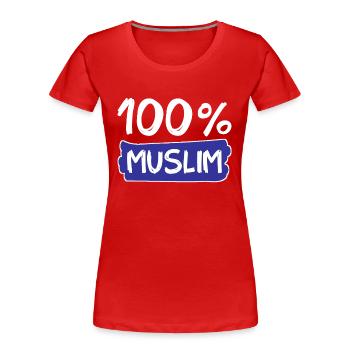 100% Muslim - Muslime - Islam - Frauen Premium Bio T-Shirt - Rot - Vorne - Mia (176cm)