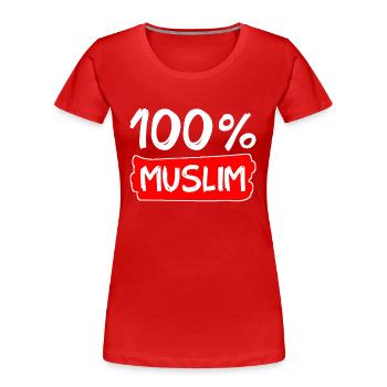100% Muslim - Muslime - Islam - Frauen Premium Bio T-Shirt - Rot - Vorne - Mia (176cm)