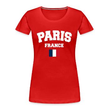 Paris - Frauen Premium Bio T-Shirt - Rot - Vorne - Mia (176cm)