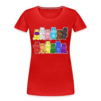 Pride Progress Flag Hippos Equality - Women's Premium Organic T-Shirt - red - Front - Mia (176cm)