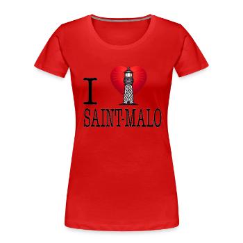 i love saint-malo - T-shirt bio Premium Femme - rouge - Devant - Mia (176cm)