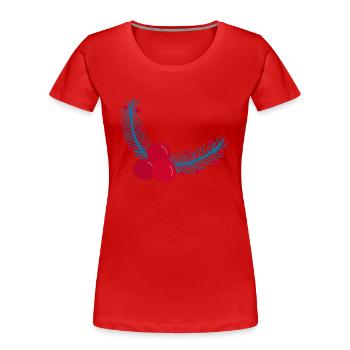 Christmas Holly leaves and berries1 - Women's Premium Organic T-Shirt - red - Front - Mia (176cm)