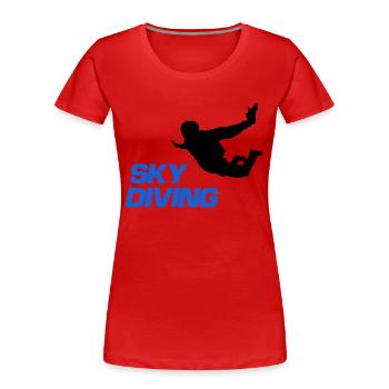 Sky Diving - Women's Premium Organic T-Shirt - red - Front - Mia (176cm)