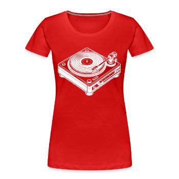 Record player - Women's Premium Organic T-Shirt - red - Front - Mia (176cm)