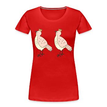 amoureux des oiseaux - T-shirt bio Premium Femme - rouge - Devant - Mia (176cm)