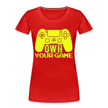 Jeu de joueur Jouer en ligne Jeux sur ordinateur Arcade Neon - T-shirt bio Premium Femme - rouge - Devant - Mia (176cm)