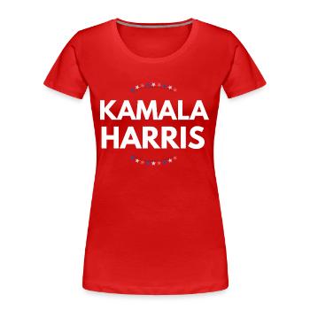 Kamala Harris for pre| Kamala Harris i'm speaking - Frauen Premium Bio T-Shirt - Rot - Vorne - Mia (176cm)