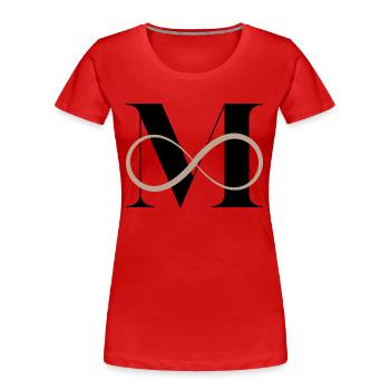 Lettre m infinie - T-shirt bio Premium Femme - rouge - Devant - Mia (176cm)