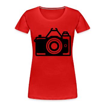 Kamera - Frauen Premium Bio T-Shirt - Rot - Vorne - Mia (176cm)